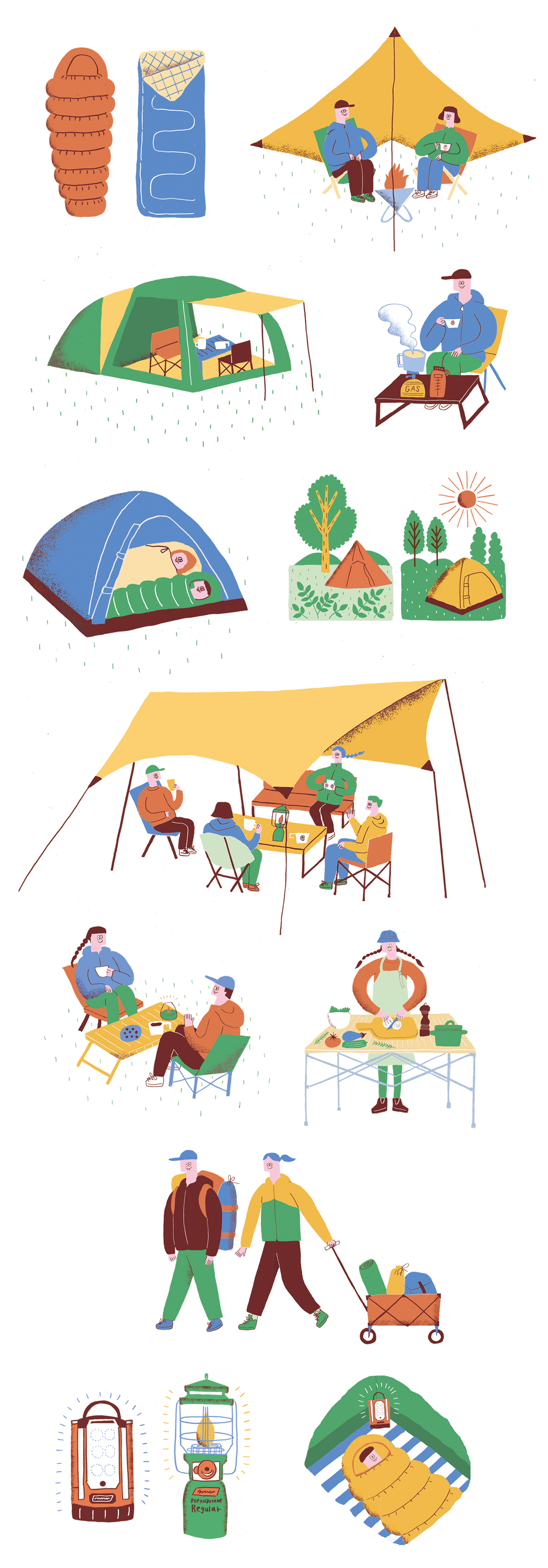 キャンプ道具カタログ イラスト コグレチエコ Chieko Kogure