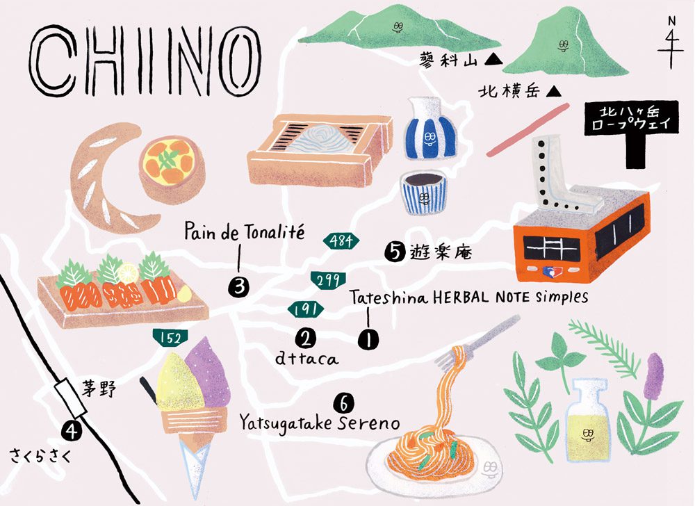 イラスト掲載 ランドネ10月号 旅した先でロープウェイ イラストマップ コグレチエコ Chieko Kogure